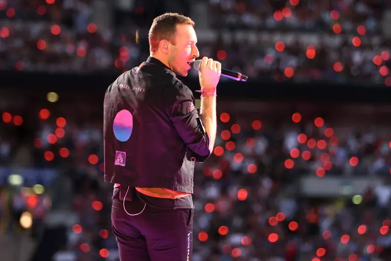Coldplay concert during Music of the Spheres tour in England