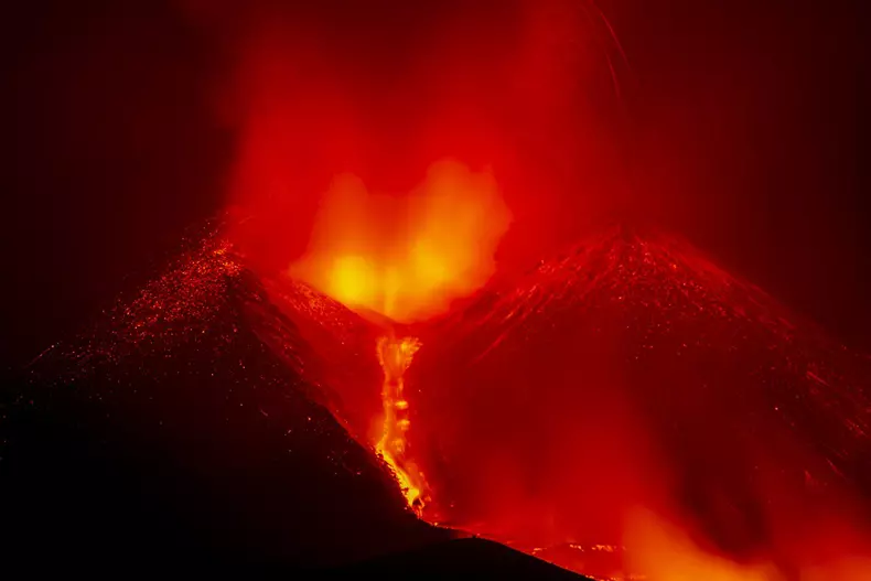 Mount Etna volcano spews lava in Italy
