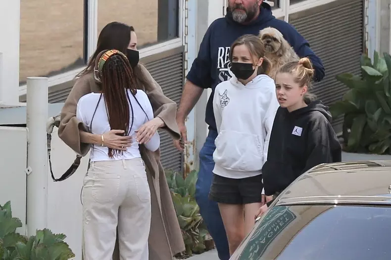 *EXCLUSIVE* Angelina Jolie reunites with her kids after spending 6 long hours in the hospital