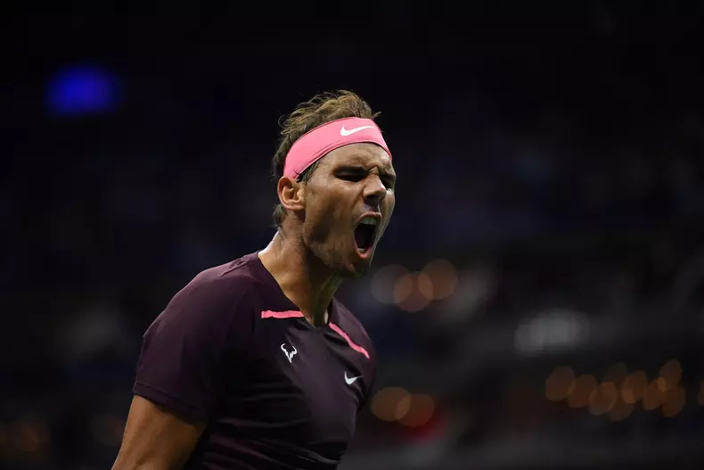 L'Espagnol Rafael Nadal bat l'Italien Fabio Fognini (2-6, 6-4, 6-2, 6-1) lors de l'US Open à New York