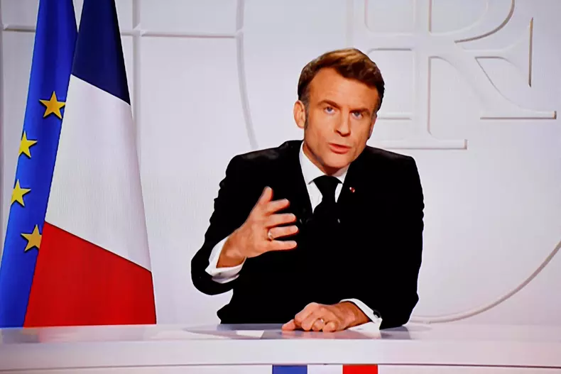 France's President Macron delivers TV statement in France
