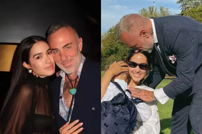 Gianluca Vacchi și soția lui - familie - colaj