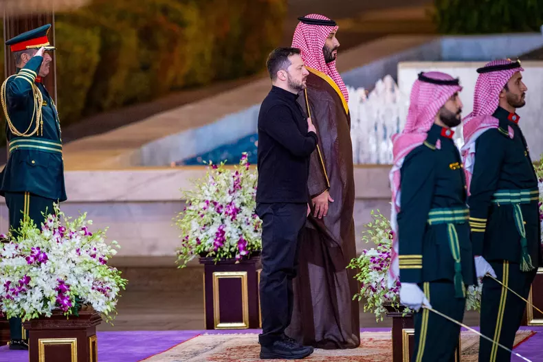Ukrainian President Zelensky arrives in Saudi Arabia
