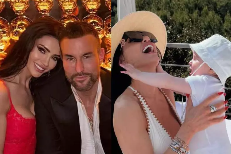 andreea sasu philipp plein si fiul lor colaj