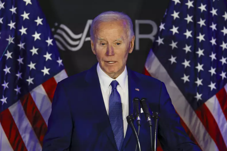 Former United States President Joe Biden speaks in Chicago