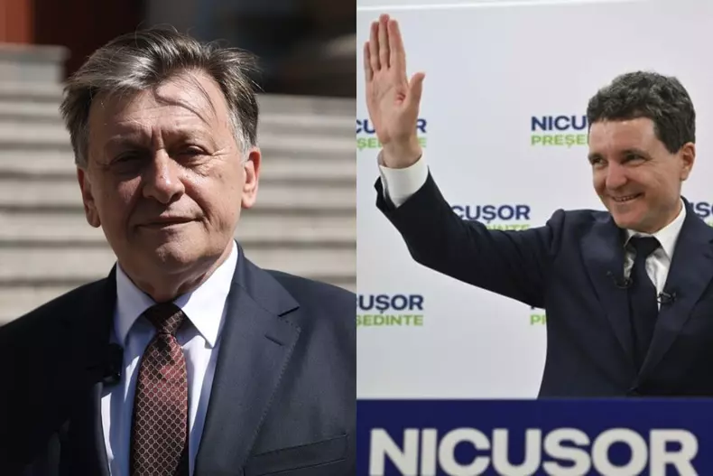 Colaj foto cu politicianul Crin Antonescu și Nicușor Dan, noul președinte al României
