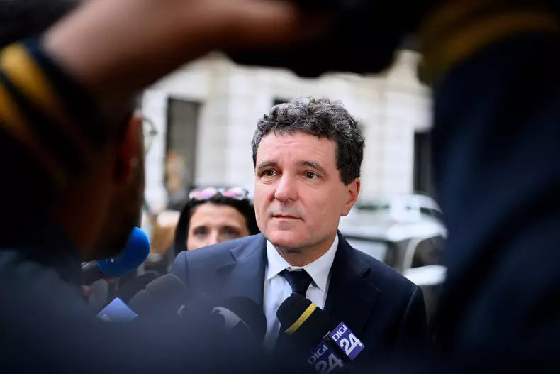 Nicusor Dan attends an online debate in Bucharest