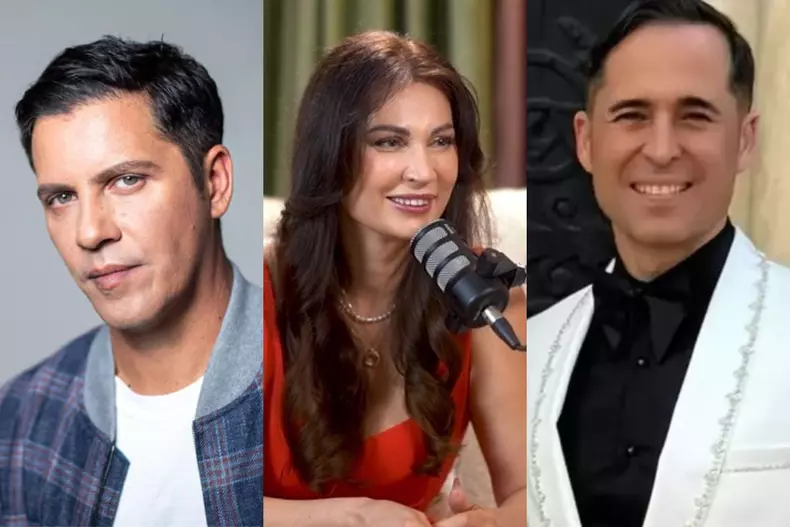 Colaj foto cu Lucian Viziru, Nicoleta Luciu și Dinu Maxer