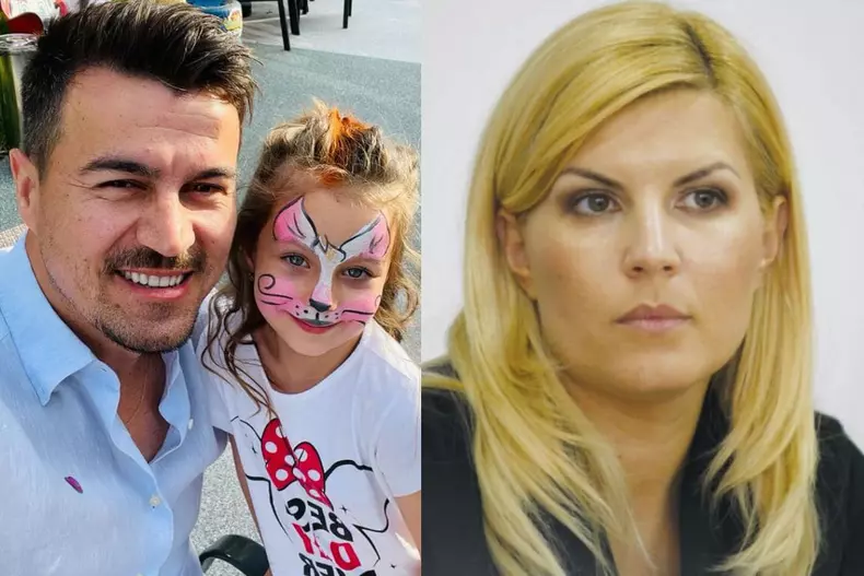 Colaj foto cu Adrian Alexandrov, Elena Udrea și fiica lor