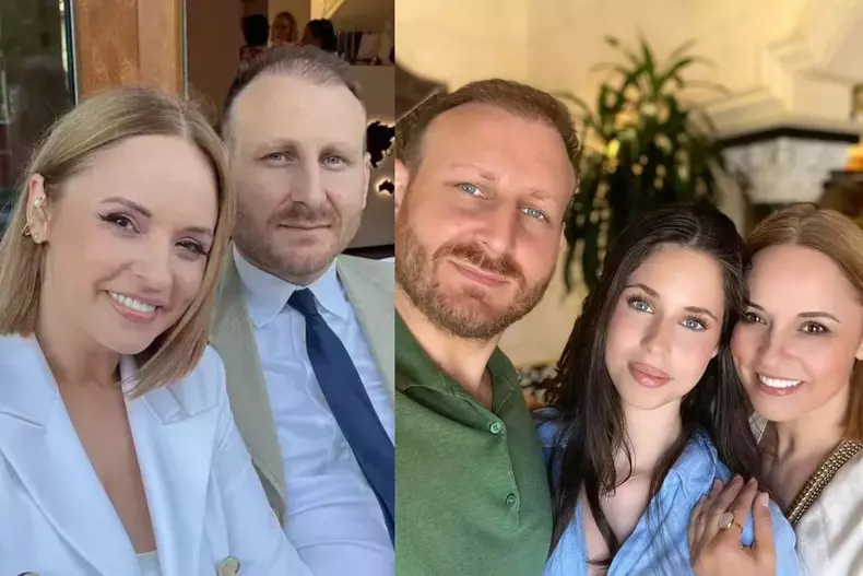 Colaj foto cu Adrian Brâncoveanu, Andreea Marin și fiica ei