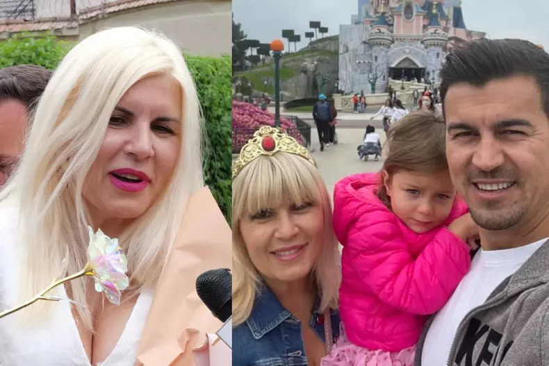Colaj foto cu Elena Udrea, Adrian Alexandrov și fiica lor