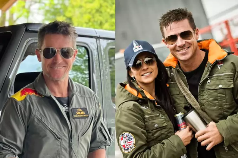 Colaj foto cu Felix Baumgartner și Nicole Ottl, fosta iubită