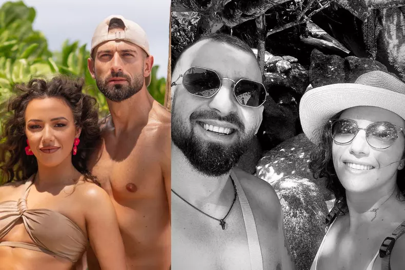 Colaj foto cu Francesca Sarao și Cristi Pungă de la Insula iubirii