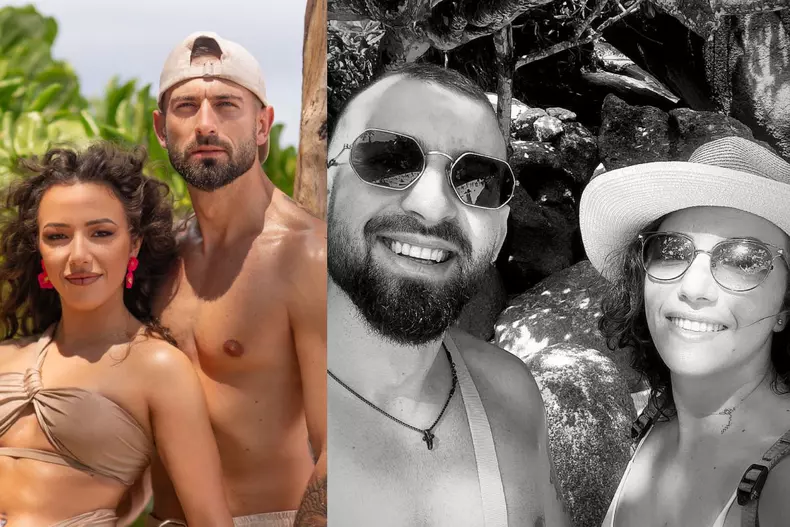 Colaj foto cu Francesca și Cristi de la Insula iubirii