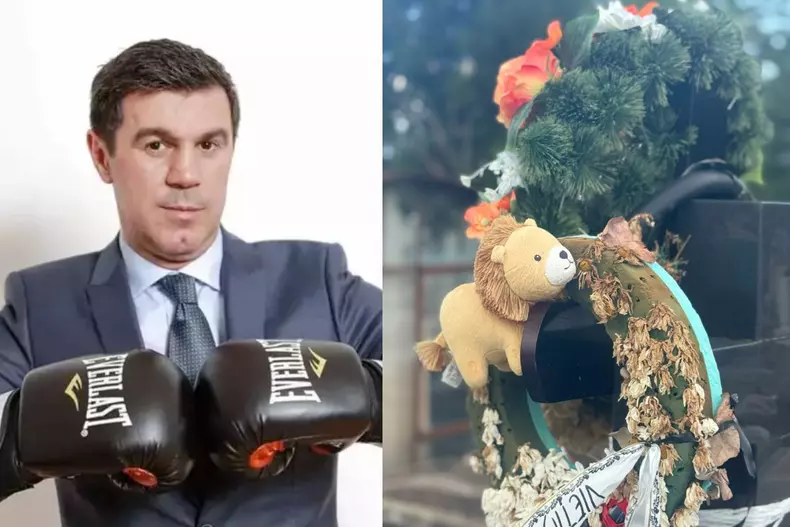 Colaj foto cu Mihai Leu și mormântul lui