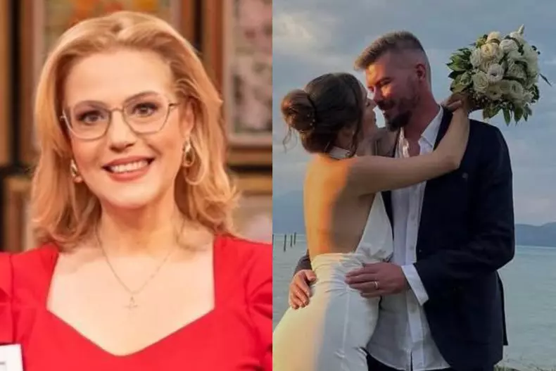 Colaj foto cu Raluca Moianu, Mara, fiica ei, și Virgil Boglea