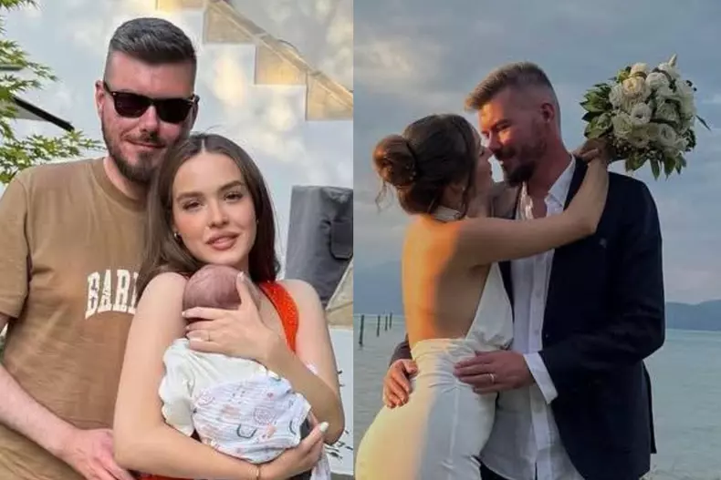 Colaj foto cu Virgil Boglea, Mara Ancuța Moianu și copilul lor