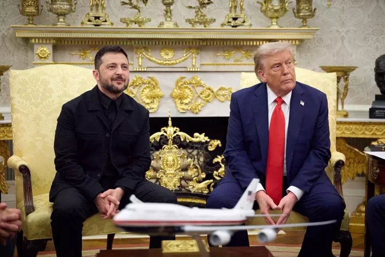 Ukrainian President Volodymyr Zelenskyy meets with US President Donald Trump in DC