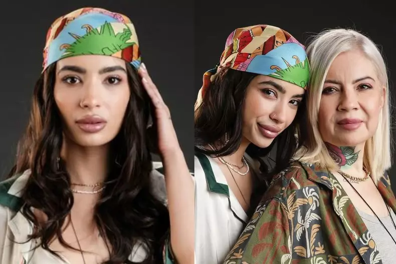 Colaj foto cu Catinca Roman și Calina, fiica ei