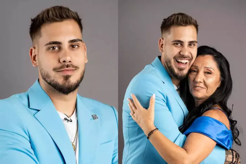 Colaj foto cu Cristian de la Mireasa și mama lui