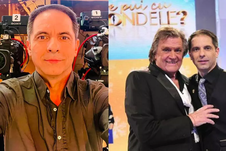 Colaj foto cu Dan Negru și Florin Piersic la emisiunea „Te pui cu blondele”