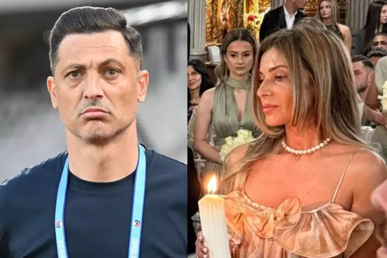 Colaj foto cu Mirel Rădoi și Viviana, soția lui