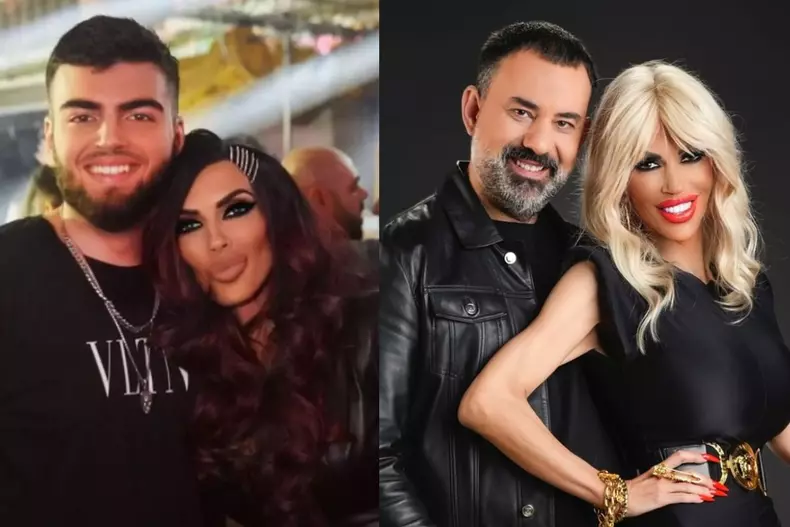 Colaj foto cu Raluca Bădulescu, Florin Stamin și Alexandru, fiul ei