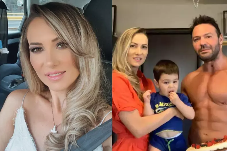 Colaj foto cu Bianca, Cornel Păsat și copilul lor