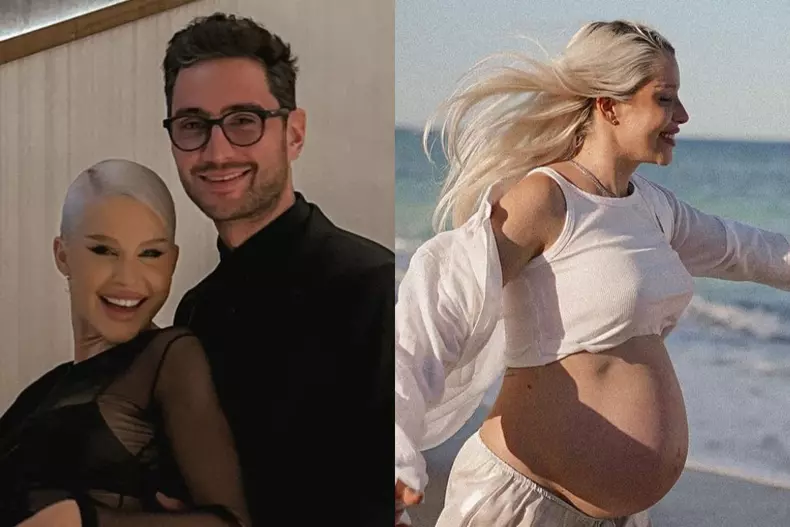 Colaj foto cu influencerița Carmen Grebenișan și Cristian, partenerul ei de viață