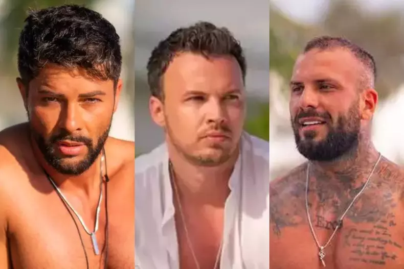 Colaj foto cu ispitele Andrew, Dan Dumitraș și Narcis Bujor de la Insula iubirii