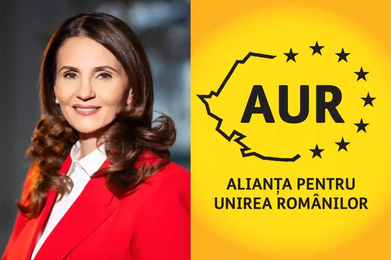 Colaj foto cu Anca Alexandrescu și AUR