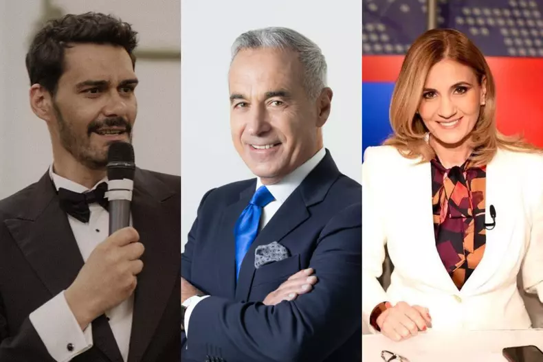 Colaj foto cu George Burcea, Călin Georgescu și Anca Alexandrescu