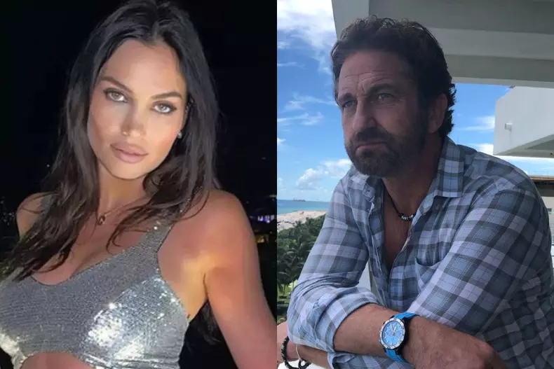 Colaj foto cu Alina Pușcău și actorul Gerard Butler