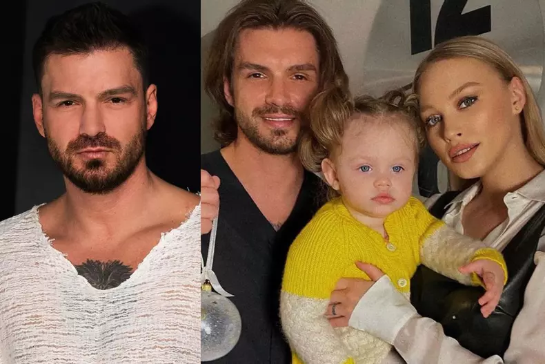 Colaj foto cu Bogdan Vlădău, Gina Chirilă și fiica lor