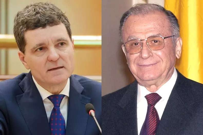 Colaj foto cu Nicușor Dan și Ion Iliescu