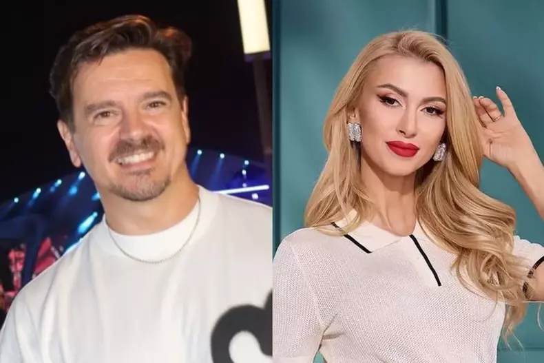 Colaj foto cu Mihai Petre și Andreea Bălan