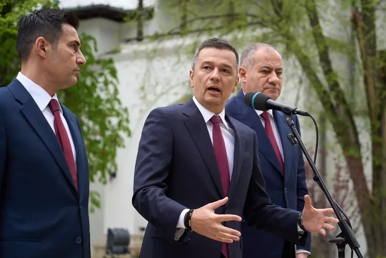 Romanian Political Crisis, President Dan Meets PSD Leaders, Bucharest, Romania - 22 Apr 2026