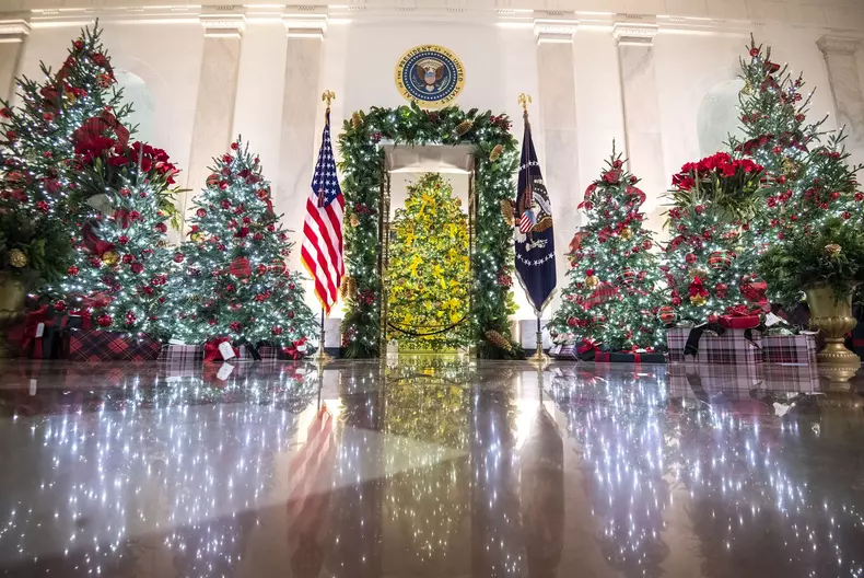 White House Holiday Decoration Preview in Washington, DC
