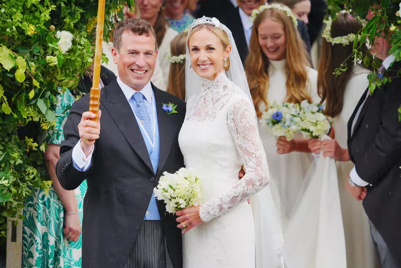 Harriet Sperling and Peter Phillips leave their wedding ceremony at All Saints Church in Kemble, Gloucestershire. Picture date: Saturday June 6, 2026.
