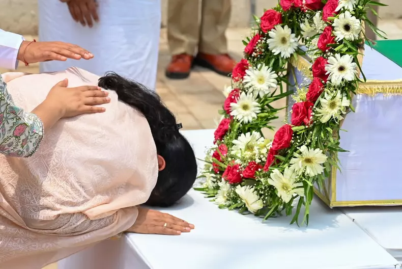 Air India Crash Victim Former Gujarat CM Vijay Rupani's Mortal Remains Handed Over To His Family, Ahmedabad - 16 Jun 2025