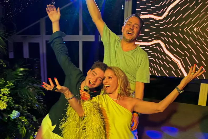 Ileana Badiu, soțul ei, medicul Cătălin Badiu, și fiul lor, Sasha