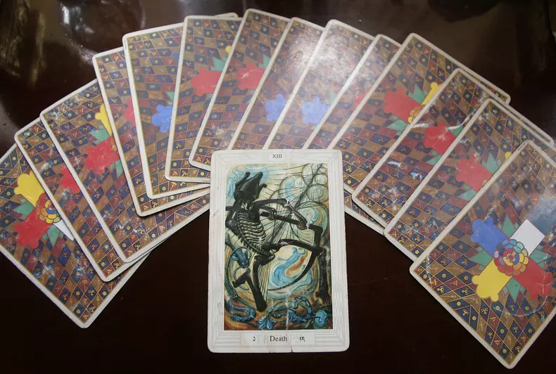 Tarot Death Card Left At Sniper Shooting