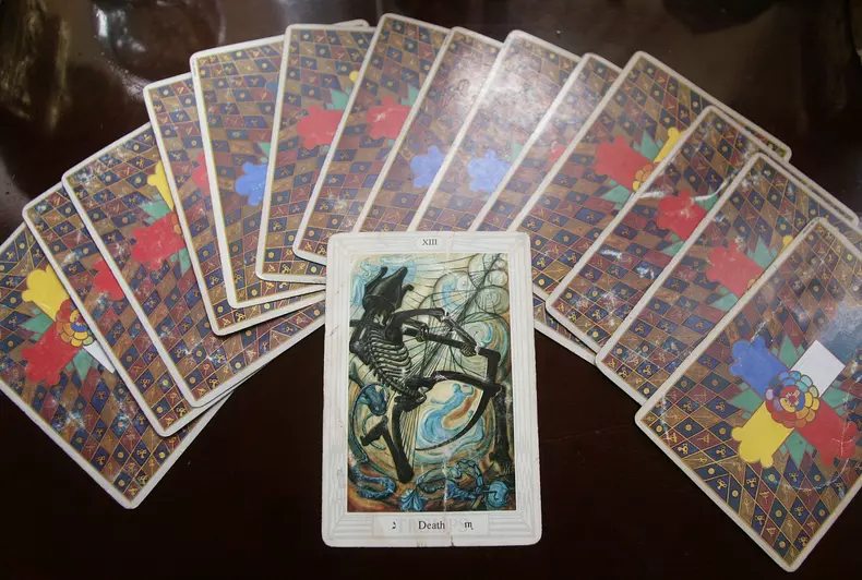 Tarot Death Card Left At Sniper Shooting
