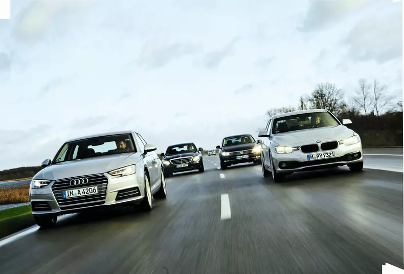 Audi A4, BMW 318i, Mercedes C180, VW Passat