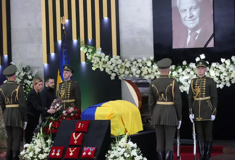 Lying-in-state of Ukraine's First President Leonid Kravchuk, Kyiv - 17 May 2022