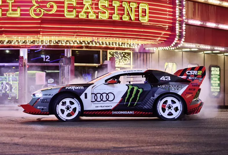 Ken Block and the Audi S1 Hoonitron electrify Las Vegas