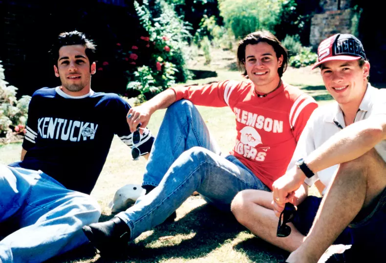 Portrait of Australian actors Alex Deimitriades (Heartbreak High), Dan Falzon (Neighbours) and Dieter Brummer (Home & Away) photographed in London in 1995.

© Alan McNamee / Retna UK.
Credit all Uses
*Unbylined uses will incur an additional discretion