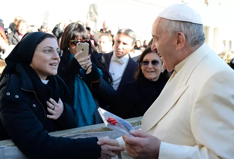 Pope Francis Meets Singing Sister Cristina - Rome