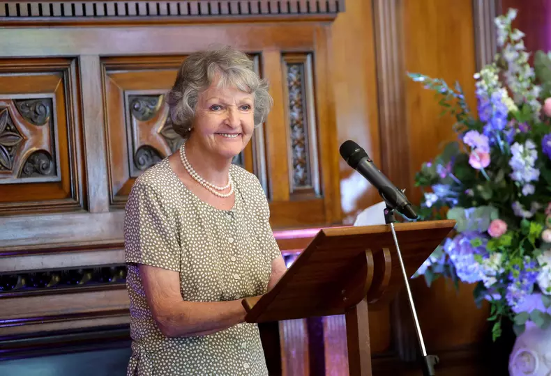 Penelope Keith speaks during The Oldie Luncheon, in celebration of Duchess of Cornwall 75th Birthday at National Liberal Club, London. Picture date: Tuesday July 12, 2022.