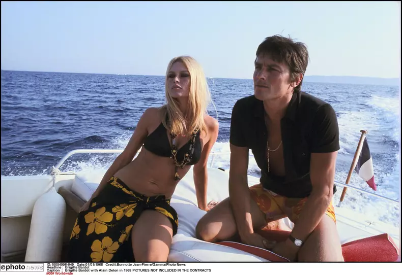 Brigitte Bardot Brigitte Bardot with Alain Delon in 1968 PICTURES NOT INCLUDED IN THE CONTRACTS France PUBLICATIONxNOTxI